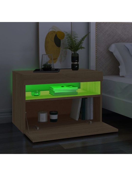 TV skříňky s LED osvětlením 2 ks dub sonoma 60 x 35 x 40 cm