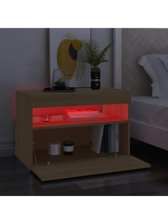 TV skříňky s LED osvětlením 2 ks dub sonoma 60 x 35 x 40 cm