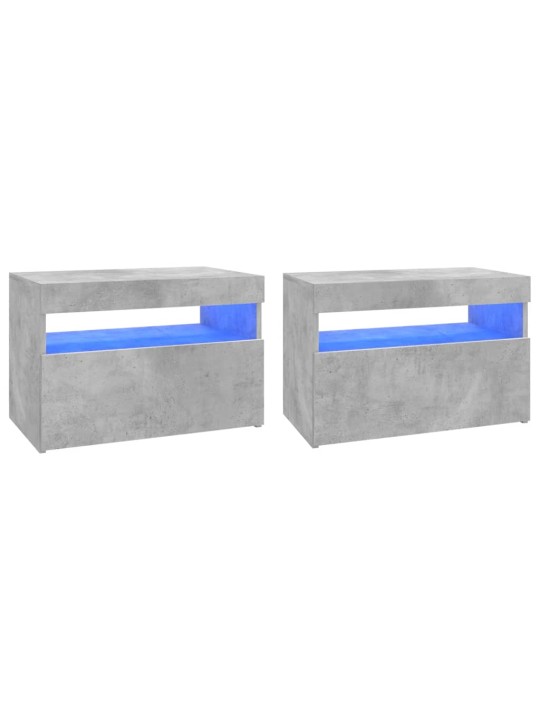 TV skříňky s LED osvětlením 2 ks betonově šedé 60 x 35 x 40 cm
