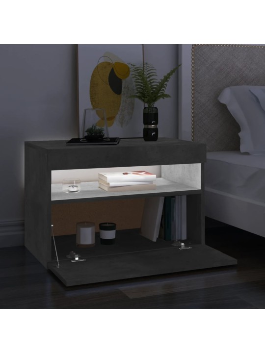 TV skříňky s LED osvětlením 2 ks betonově šedé 60 x 35 x 40 cm