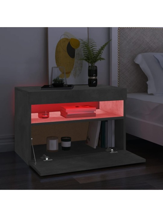 TV skříňky s LED osvětlením 2 ks betonově šedé 60 x 35 x 40 cm