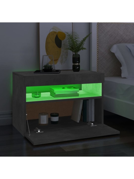 TV skříňky s LED osvětlením 2 ks betonově šedé 60 x 35 x 40 cm