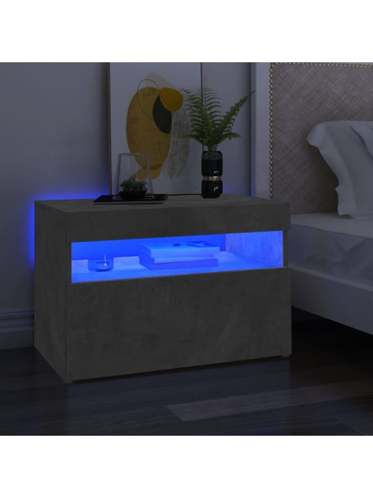 TV skříňky s LED osvětlením 2 ks betonově šedé 60 x 35 x 40 cm