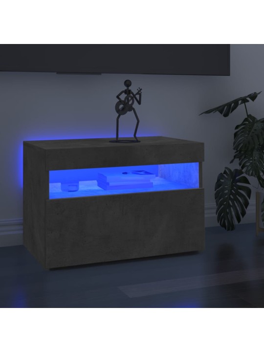 TV skříňky s LED osvětlením 2 ks betonově šedé 60 x 35 x 40 cm