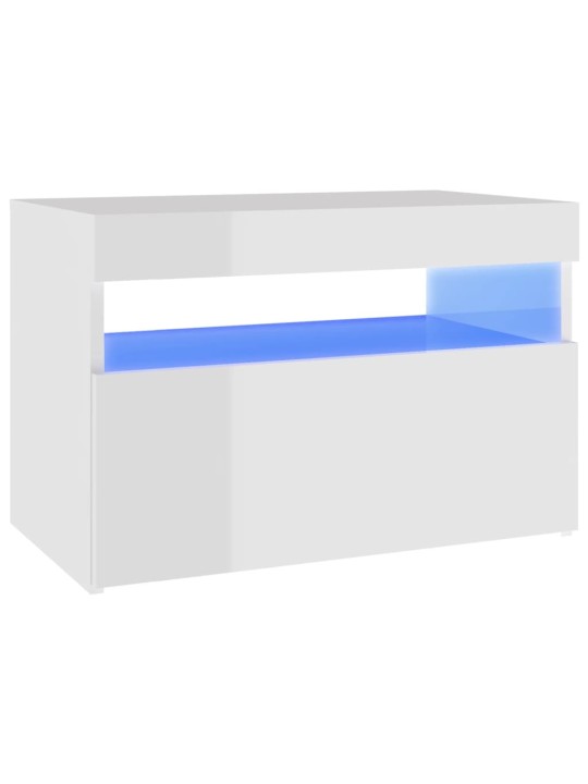 TV skříňky s LED osvětlením 2 ks bílé vysoký lesk 60x35x40 cm