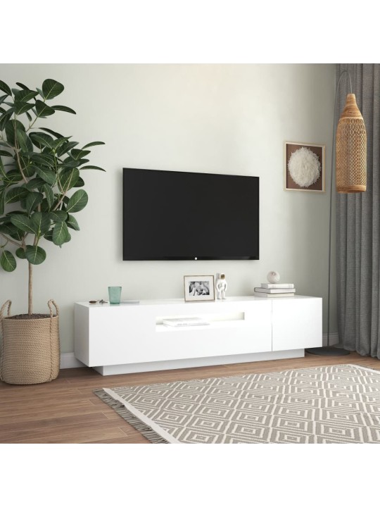 TV skříňka s LED osvětlením bílá 160 x 35 x 40 cm