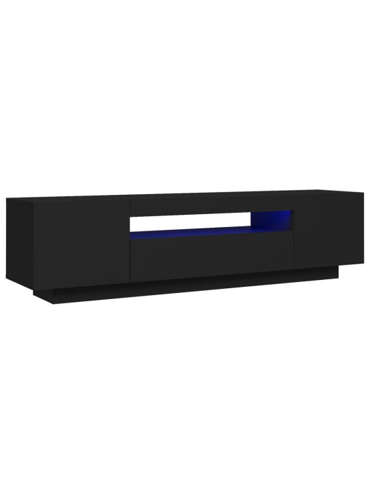 TV skříňka s LED osvětlením černá 160 x 35 x 40 cm
