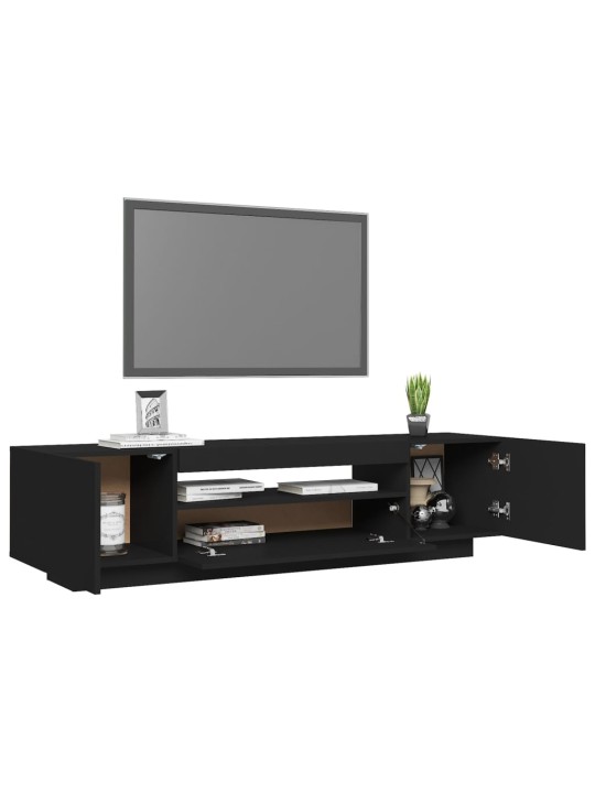 TV skříňka s LED osvětlením černá 160 x 35 x 40 cm