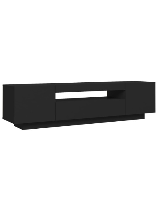 TV skříňka s LED osvětlením černá 160 x 35 x 40 cm