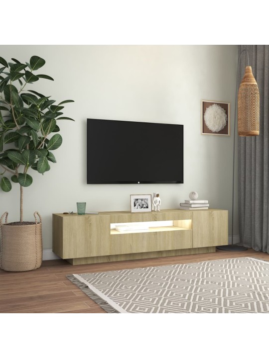TV skříňka s LED osvětlením dub sonoma 160 x 35 x 40 cm