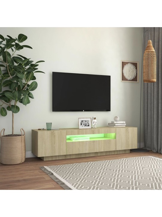 TV skříňka s LED osvětlením dub sonoma 160 x 35 x 40 cm