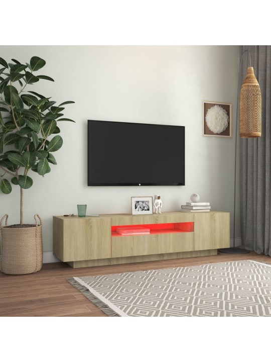 TV skříňka s LED osvětlením dub sonoma 160 x 35 x 40 cm