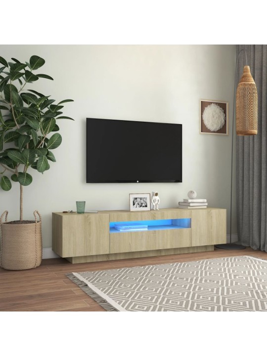 TV skříňka s LED osvětlením dub sonoma 160 x 35 x 40 cm