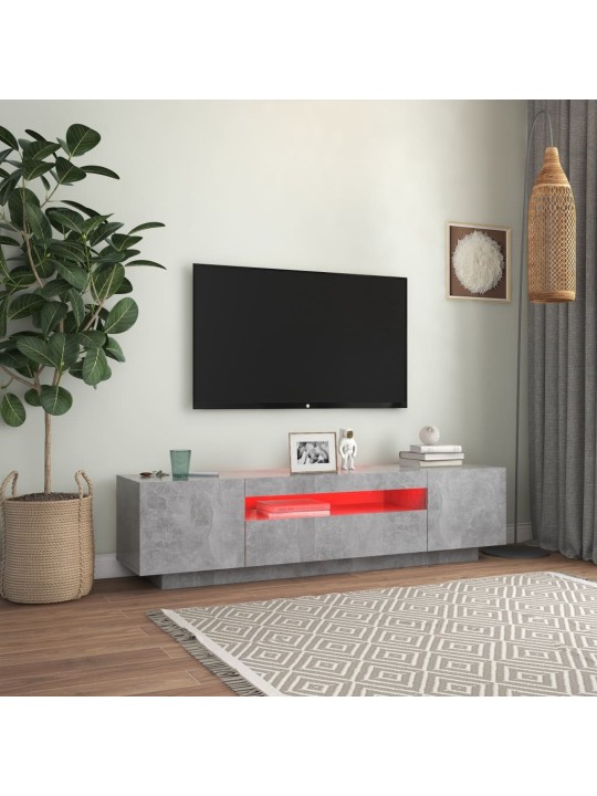 TV skříňka s LED osvětlením betonově šedá 160x35x40 cm