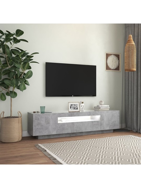 TV skříňka s LED osvětlením betonově šedá 160x35x40 cm