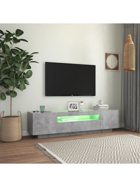 TV skříňka s LED osvětlením betonově šedá 160x35x40 cm