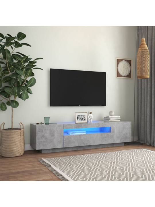 TV skříňka s LED osvětlením betonově šedá 160x35x40 cm