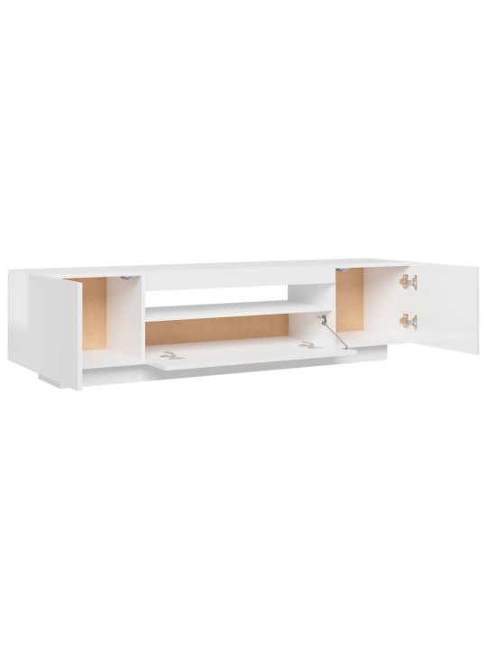 TV skříňka s LED osvětlením bílá s vysokým leskem 160x35x40 cm