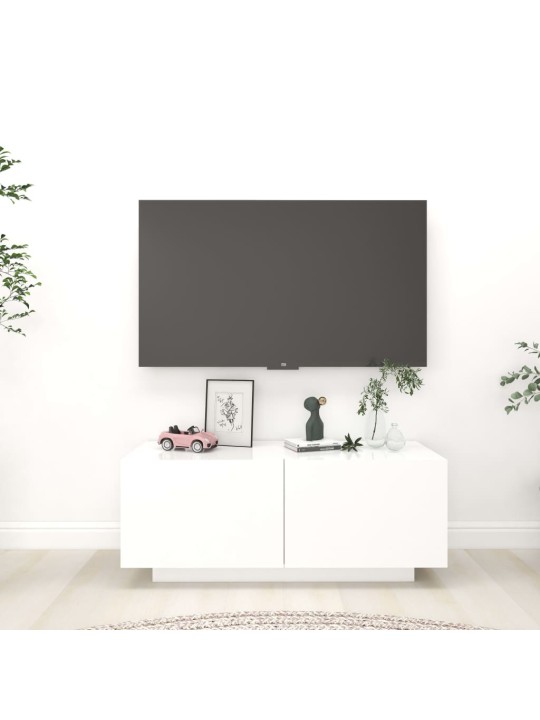 TV skříňka bílá 100 x 35 x 40 cm kompozitní dřevo