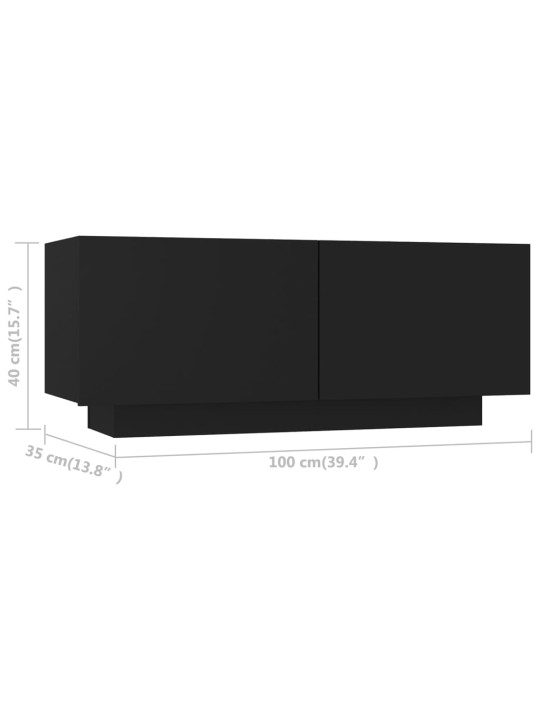 TV skříňka černá 100 x 35 x 40 cm kompozitní dřevo