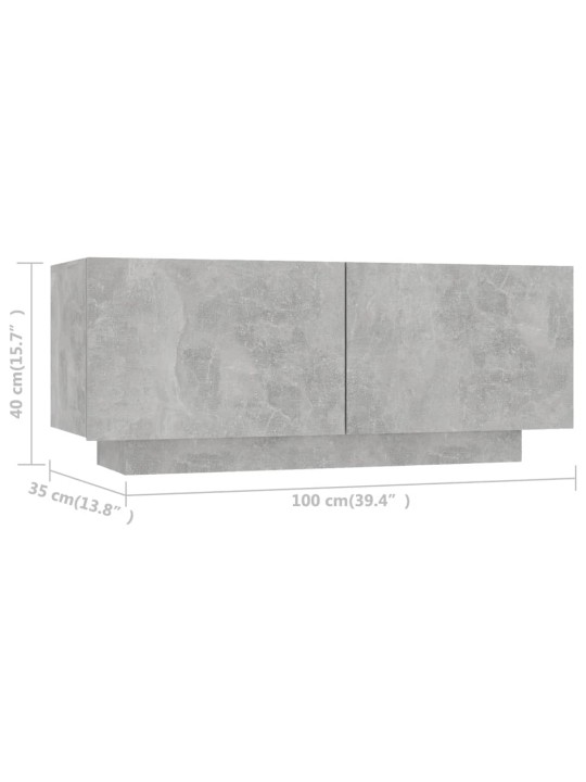 TV skříňka betonově šedá 100x35x40 cm kompozitní dřevo