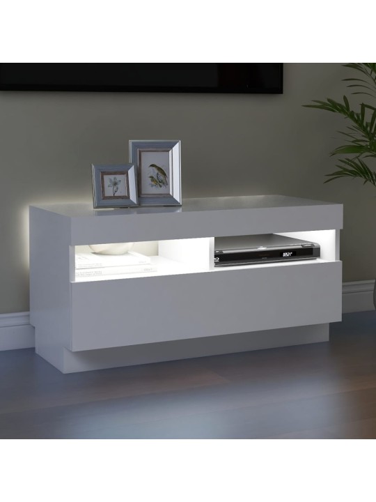 TV skříňka s LED osvětlením bílá 80 x 35 x 40 cm