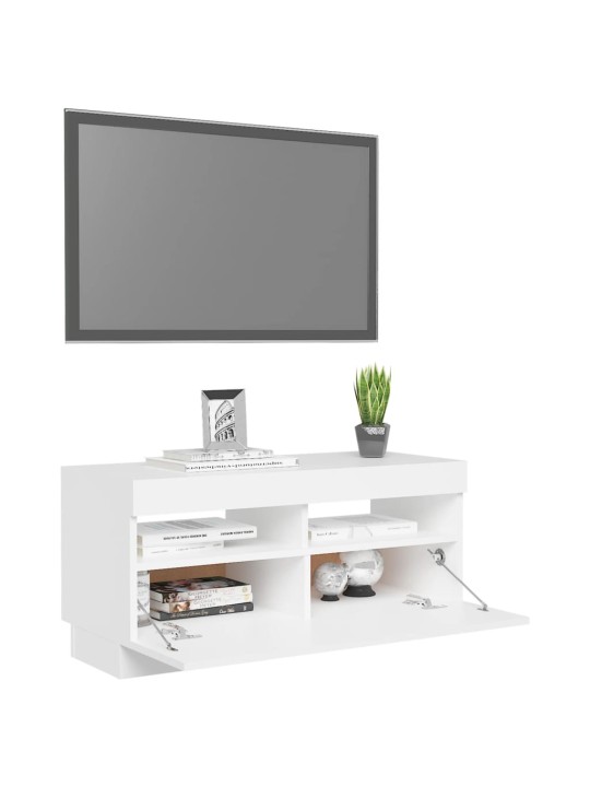TV skříňka s LED osvětlením bílá 80 x 35 x 40 cm
