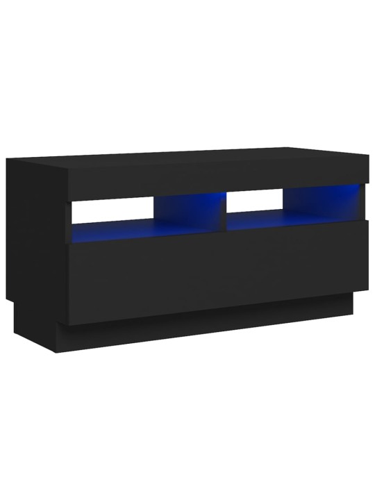 TV skříňka s LED osvětlením černá 80 x 35 x 40 cm