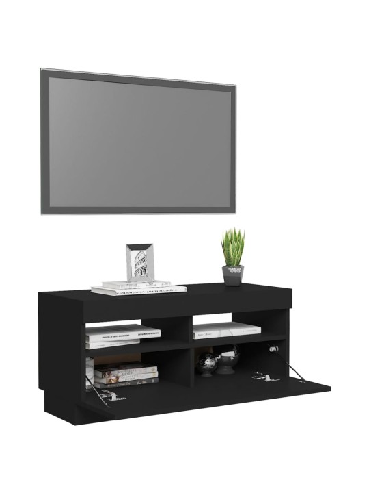 TV skříňka s LED osvětlením černá 80 x 35 x 40 cm