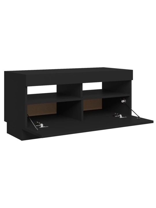 TV skříňka s LED osvětlením černá 80 x 35 x 40 cm