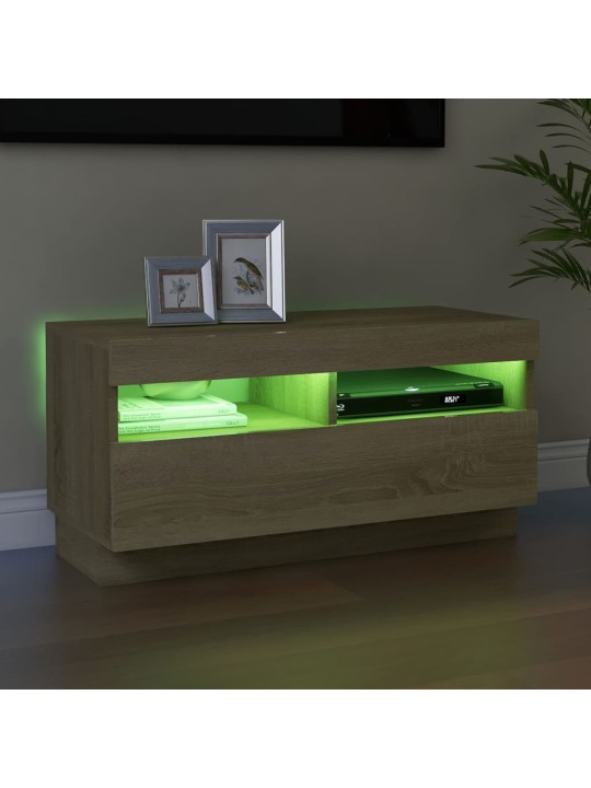 TV skříňka s LED osvětlením dub sonoma 80 x 35 x 40 cm