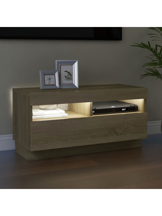 TV skříňka s LED osvětlením dub sonoma 80 x 35 x 40 cm
