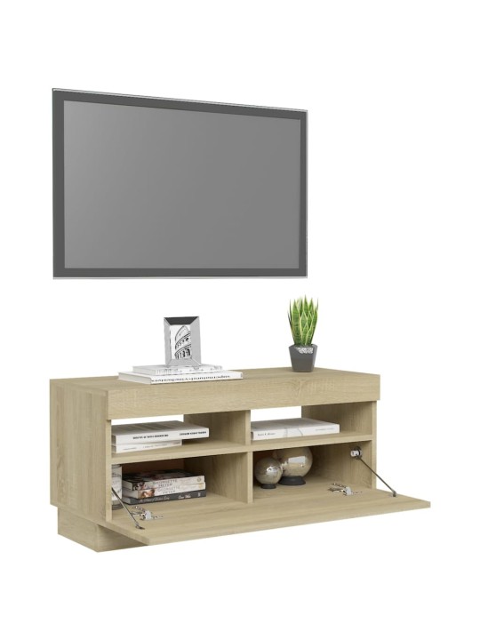 TV skříňka s LED osvětlením dub sonoma 80 x 35 x 40 cm
