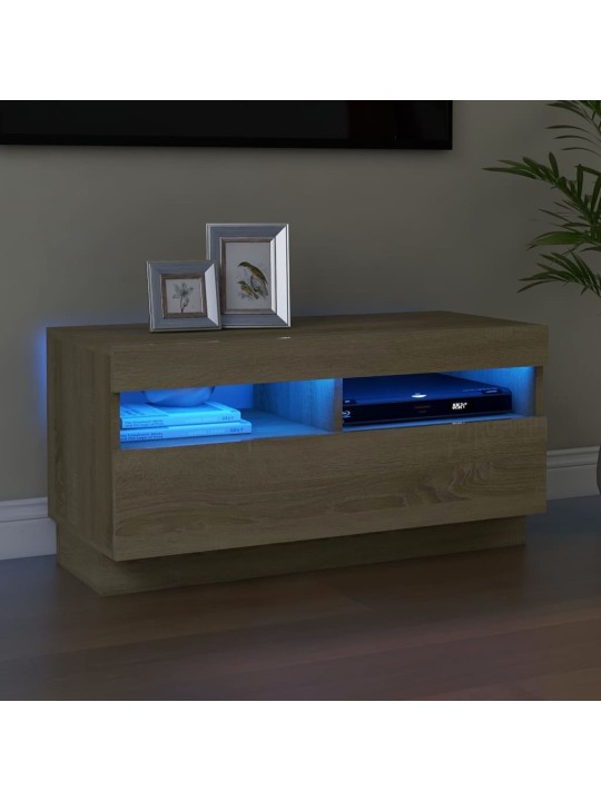 TV skříňka s LED osvětlením dub sonoma 80 x 35 x 40 cm