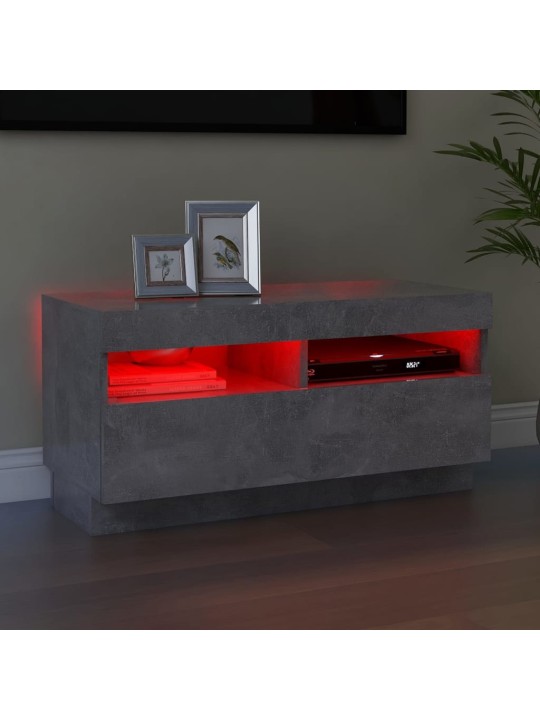 TV skříňka s LED osvětlením betonově šedá 80 x 35 x 40 cm