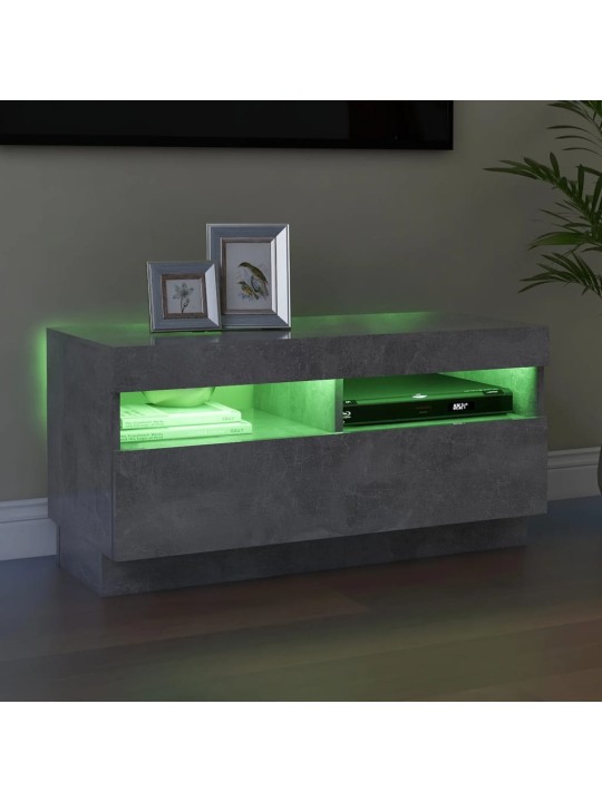 TV skříňka s LED osvětlením betonově šedá 80 x 35 x 40 cm