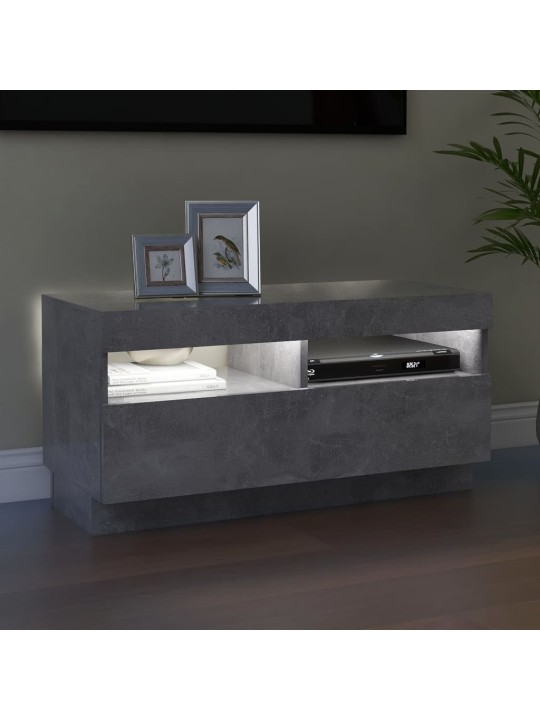 TV skříňka s LED osvětlením betonově šedá 80 x 35 x 40 cm