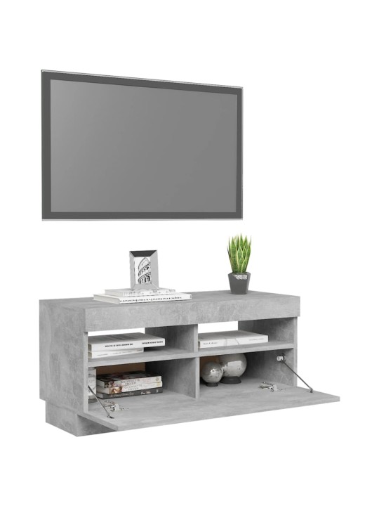 TV skříňka s LED osvětlením betonově šedá 80 x 35 x 40 cm