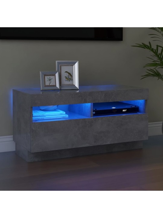 TV skříňka s LED osvětlením betonově šedá 80 x 35 x 40 cm