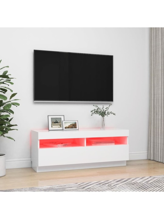 TV skříňka s LED osvětlením bílá 100 x 35 x 40 cm