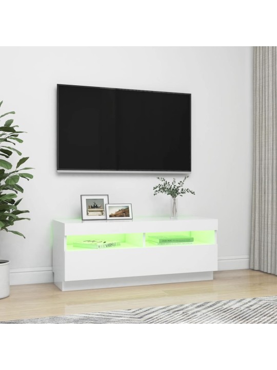 TV skříňka s LED osvětlením bílá 100 x 35 x 40 cm