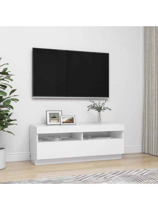 TV skříňka s LED osvětlením bílá 100 x 35 x 40 cm
