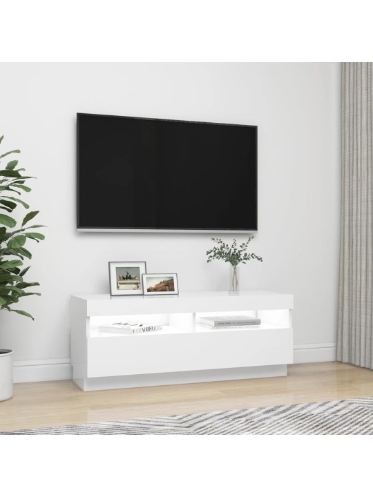 TV skříňka s LED osvětlením bílá 100 x 35 x 40 cm