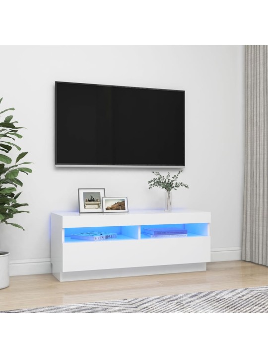 TV skříňka s LED osvětlením bílá 100 x 35 x 40 cm