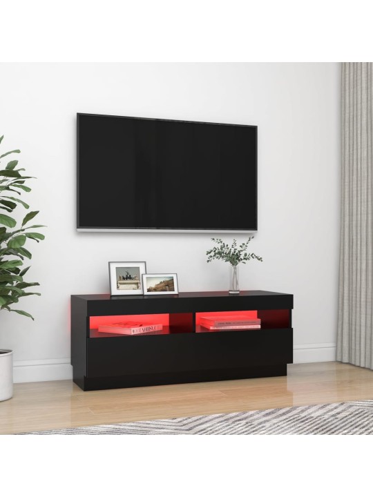 TV skříňka s LED osvětlením černá 100 x 35 x 40 cm
