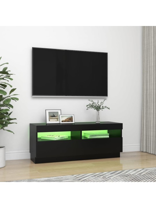 TV skříňka s LED osvětlením černá 100 x 35 x 40 cm