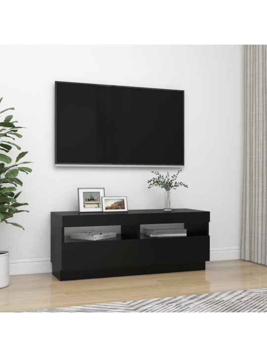 TV skříňka s LED osvětlením černá 100 x 35 x 40 cm