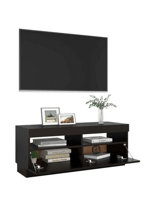 TV skříňka s LED osvětlením černá 100 x 35 x 40 cm
