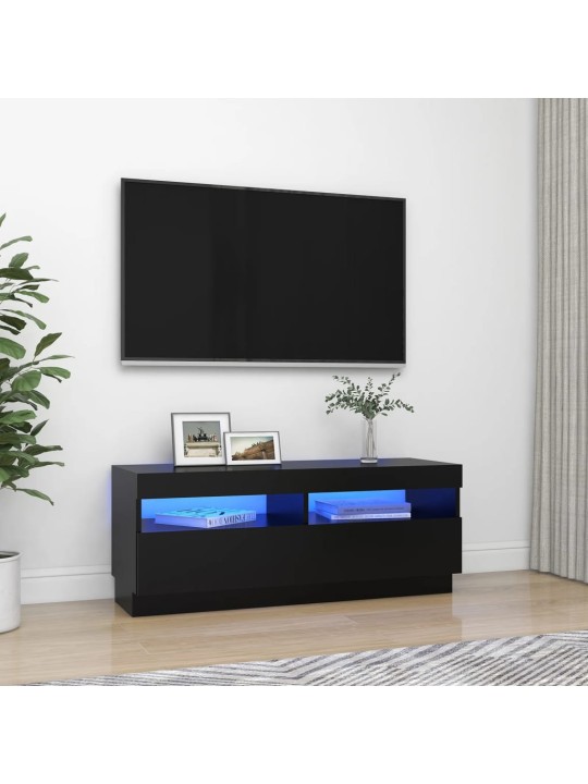 TV skříňka s LED osvětlením černá 100 x 35 x 40 cm