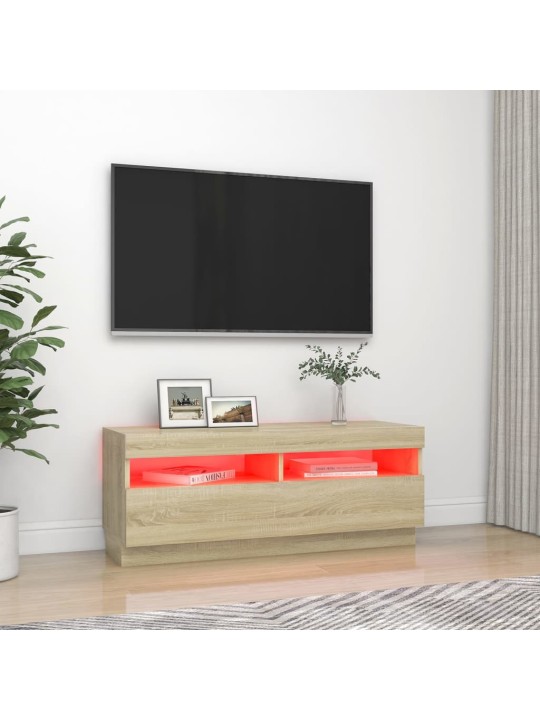 TV skříňka s LED osvětlením dub sonoma 100 x 35 x 40 cm